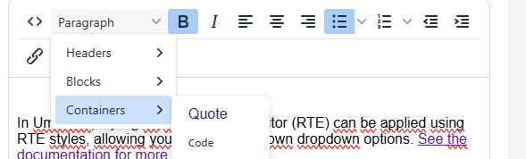 RTE Dropdown